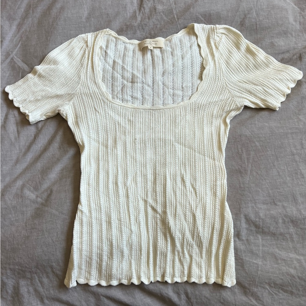 La Maille Sezane White T-Shirt